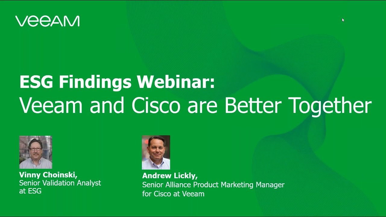 ESG Webinar: Simplifying Data Protection with Cisco and Veeam video