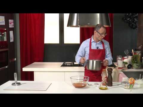 Spaghetti freddi ed emulsione di pomodoro all'olio e.v.o.