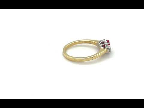9ct Yellow Gold Trilogy Ruby & Diamond Ring 0.24ct - 01110037 | Johnsons Jewellers