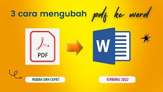 3 CARA MENGUBAH PDF KE WORD DI LAPTOP DENGAN MUDAH DAN CEPAT || CONVERT FILE PDF KE WORD