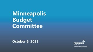 October 6, 2025 Budget Committee