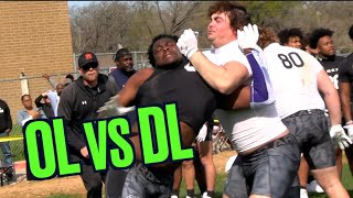 🔥🔥 CRAZY COMBAT ! OL v DL | One v One | Under Armour Next Camp (Dallas, TX) Action Packed Highlights