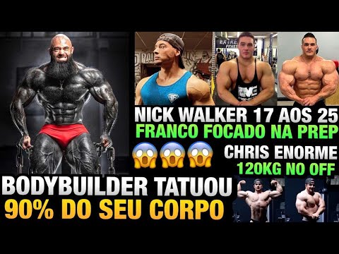 FRANCO NO FOCO - MONSTRO COM 90% DO CORPO TATUADO - NICK WALKER EVOLUÇÃO + CHRIS COM 120KG NO OFF