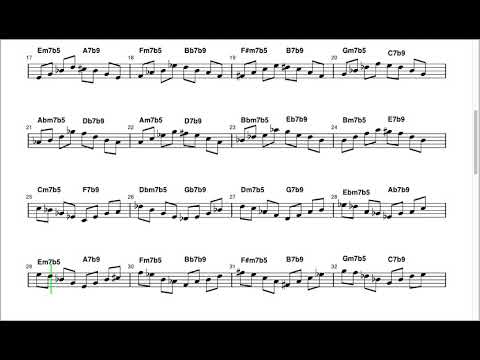 Minor II-V with Approach Notes to Adjacent Keys
