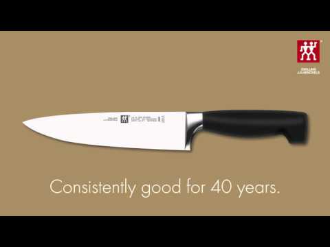 ZWILLING FOUR STAR 7 dalių tamsaus uosinio peilių rinkinys su KIS technologija video
