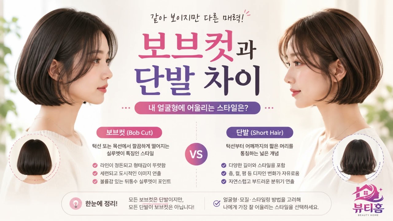 보브컷과 단발 차이