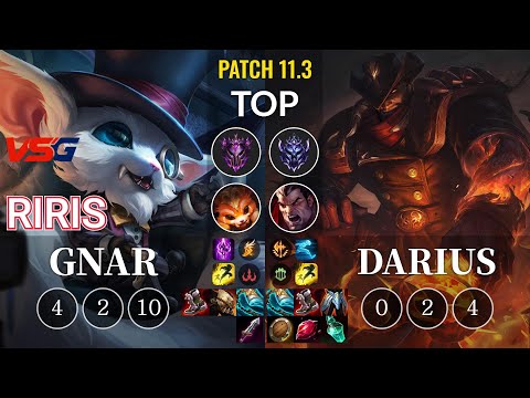 VSG Riris Gnar vs Darius Top - KR Patch 11.3