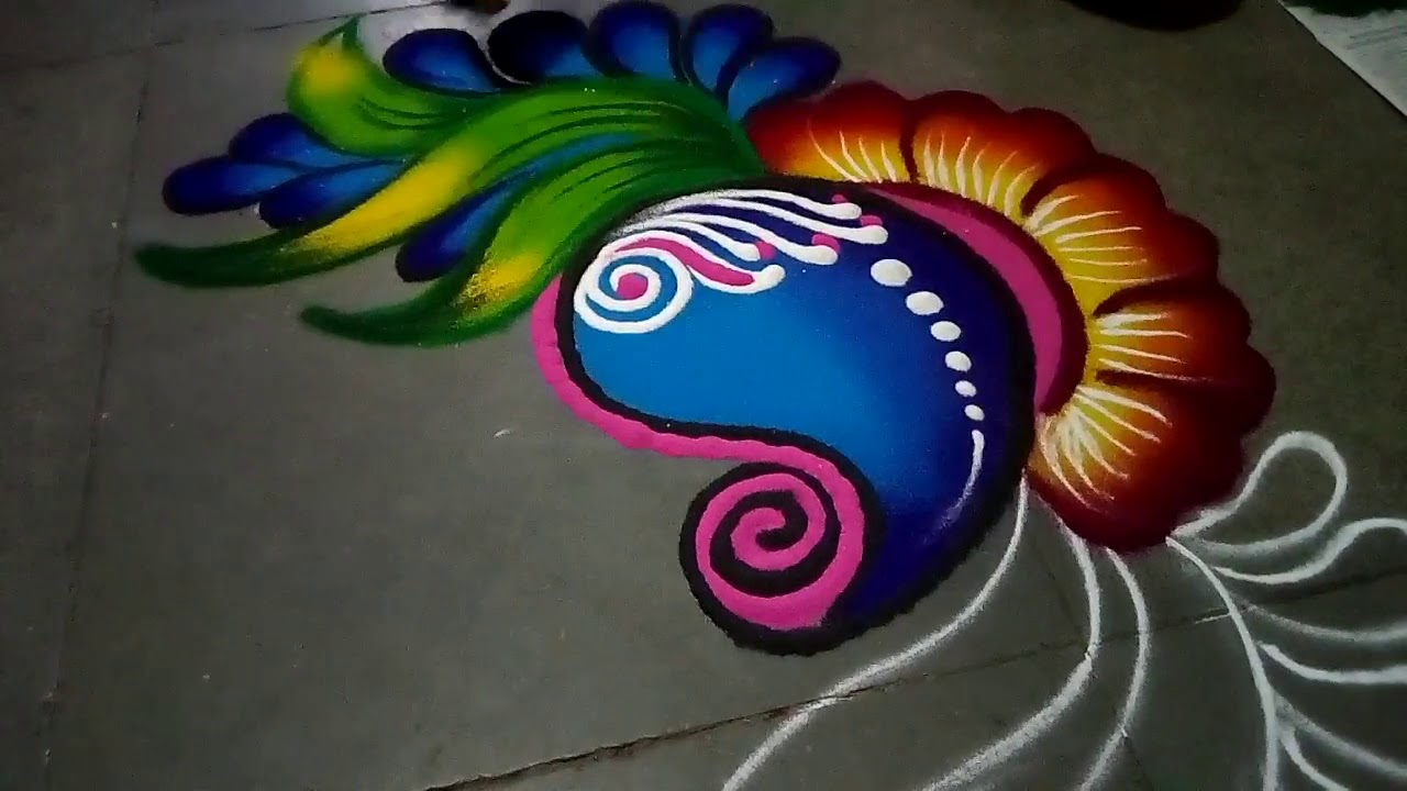 Simple rangoli design for holi festival