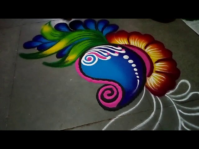 Simple rangoli design for holi festival