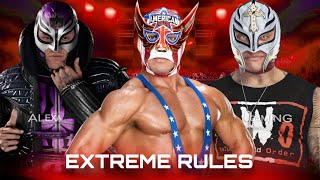 WWE 2K25 - Masked Dominik Mysterio VS El Grande Americano VS Rey Mysterio | WWE Extreme Rules Match