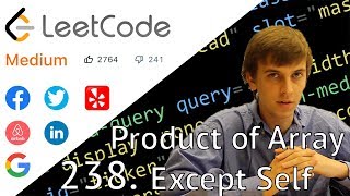 YouTube video 'LeetCode 238. Product of Array Except Self (Solution Explained)'