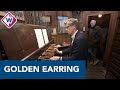 Eerbetoon Golden Earring vanaf klokkentoren Grote Kerk Den Haag