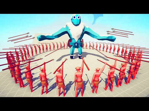 100X SPEAR THROWERS VS EVERY UNIT -CIRCLE #6 | TABS - Totally Accurate Battle Simulator