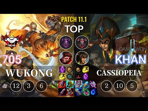 JDG 705 Wukong vs DWG Khan Cassiopeia Top - KR Patch 11.1