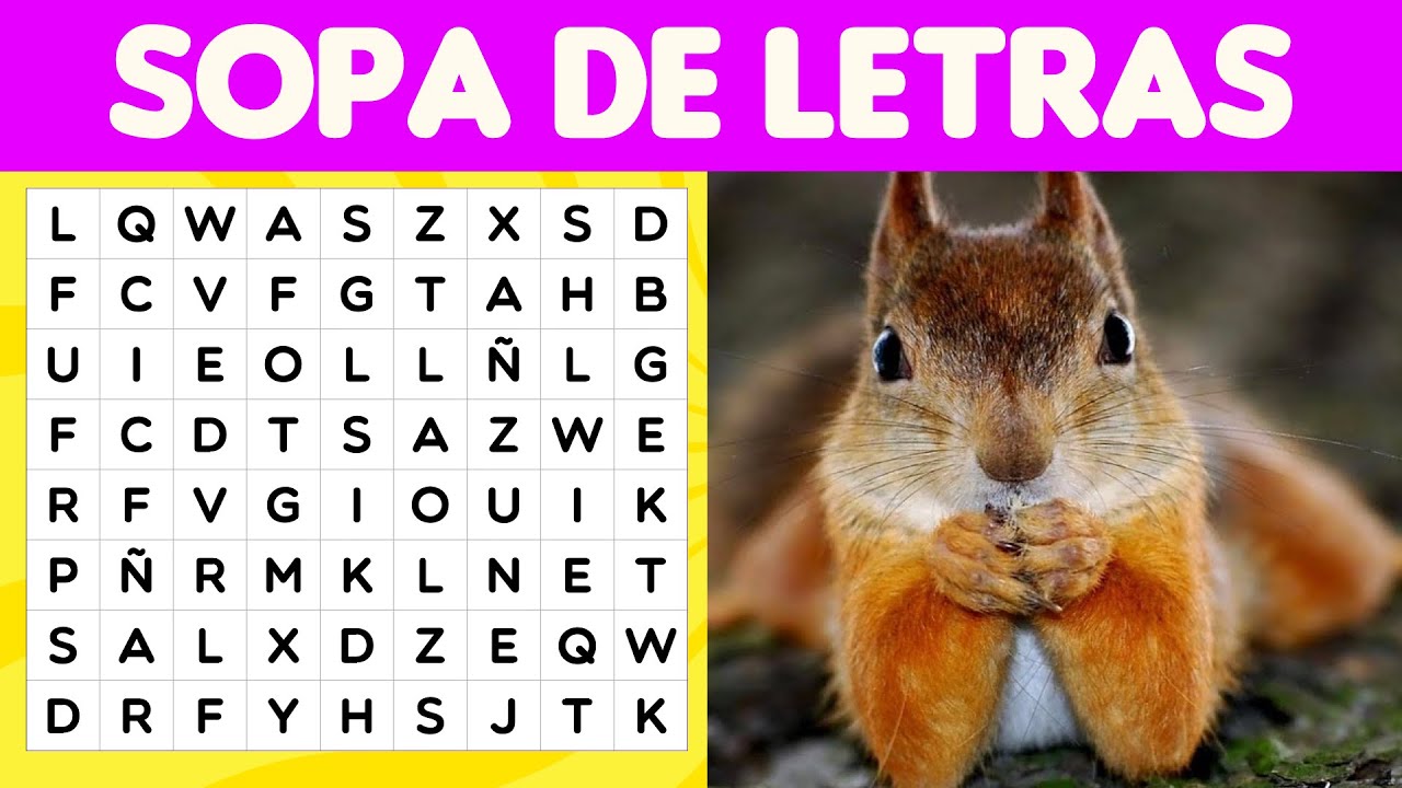 Encuentra el Nombre en la SOPA de LETRAS 🤯🔍📚 Sopa de Letras Animales Omnívoros | Juego Visual