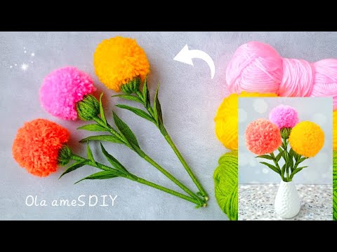 It's so Beautiful 💖☀️ Super Easy Flower Craft Ideas with Wool - DIY Amazing Yarn Flowers