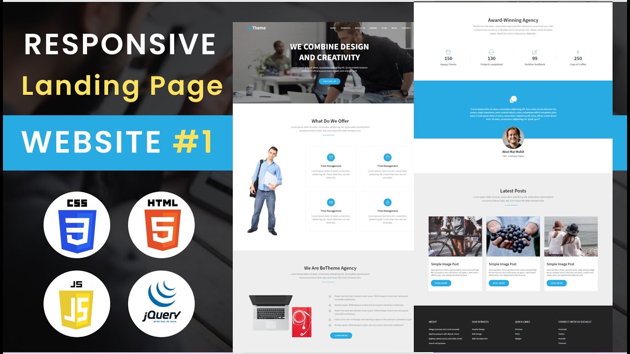 Responsive Landing Page Using HTML CSS And JavaScript | Responsive Web Design | Landing Page Part-1