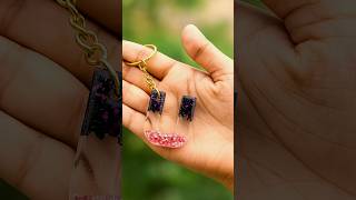 Handmade Resin Alphabet Keychain 😍 Stylish Letter "U" Keyring with Glitter &amp; Crystal Chips 😍