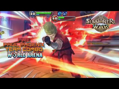 Fire Paul Phoenix Team Combo in World Arena Ep. 2 - Summoners War