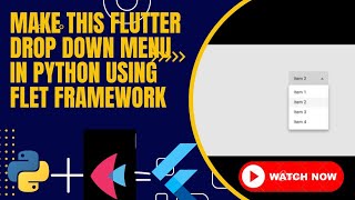 How to create flutter drop down in python using flet framework @Programmerboy11#python #flutter