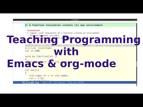 Using emacs and org-mode to teach programming