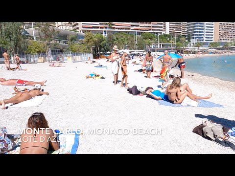 MONTE CARLO, MONACO BEACH WALK 4K, COTE D'AZUR
