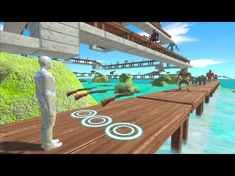 FPS avatar goes towards the enemy with full hands - Animal Revolt Battle Simulator