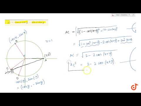 Prove that `cos(x+y)=cosxcosy-sinxsiny` - YouTube