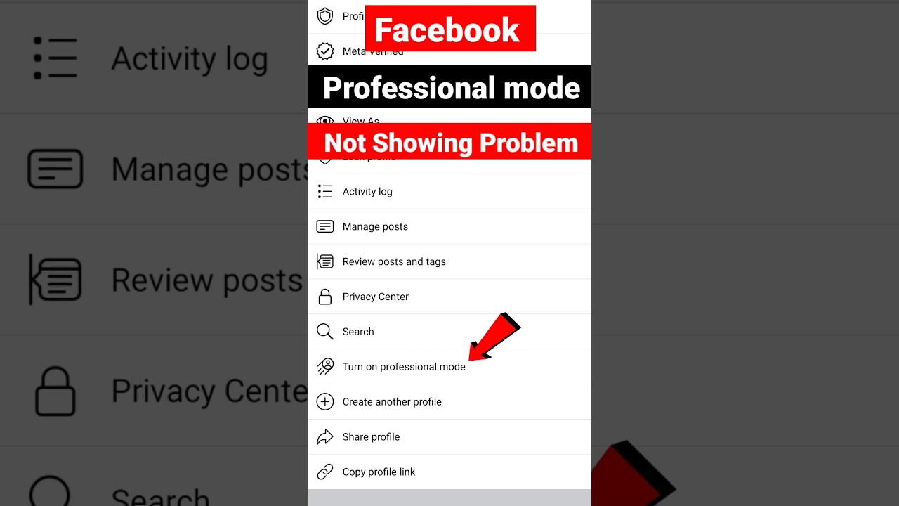 Facebook Professional Mode Option Not Showing Problem 2024 | #facebookprofessionalmode #shorts