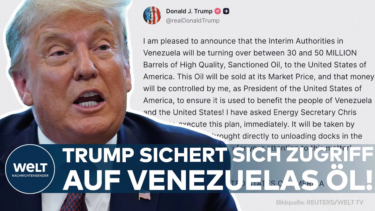 VENEZUELA: Trump sichert sich bis zu 50 Millionen Barrel Erdöl – Kontrolle über Erlöse geplant