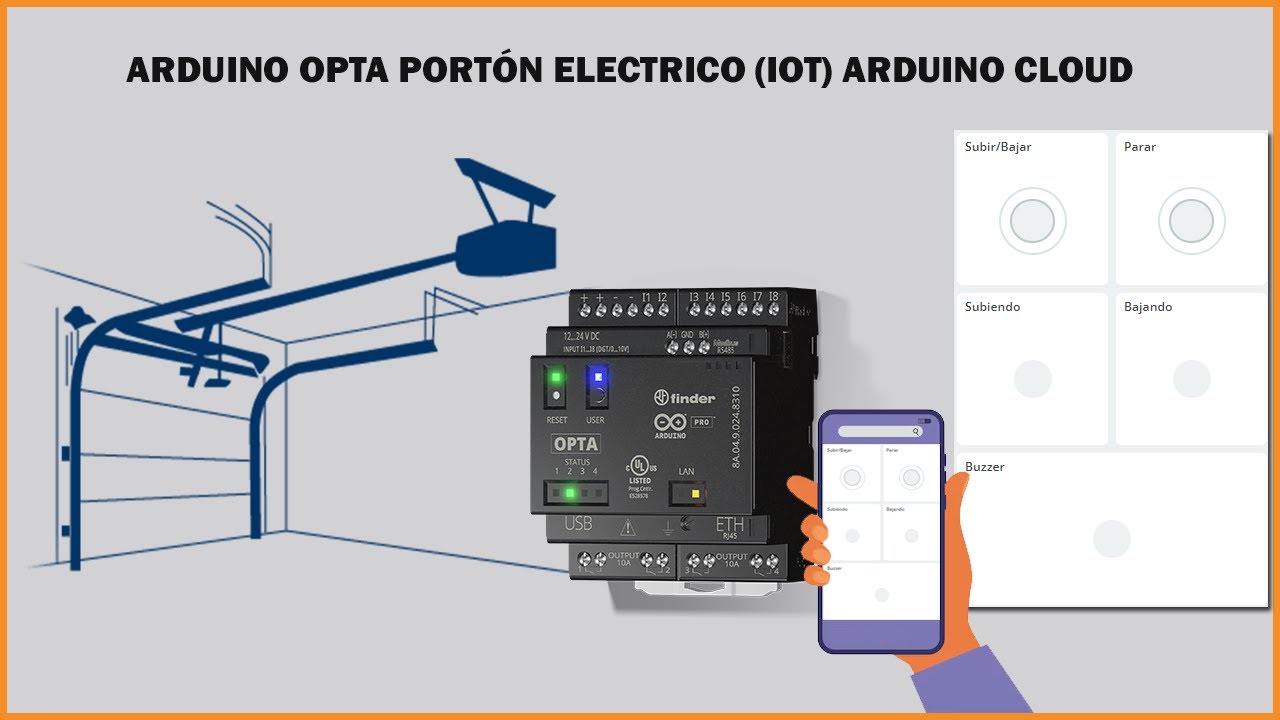Portón eléctrico #IOT controlado desde el internet con el #Arduino #OPTA