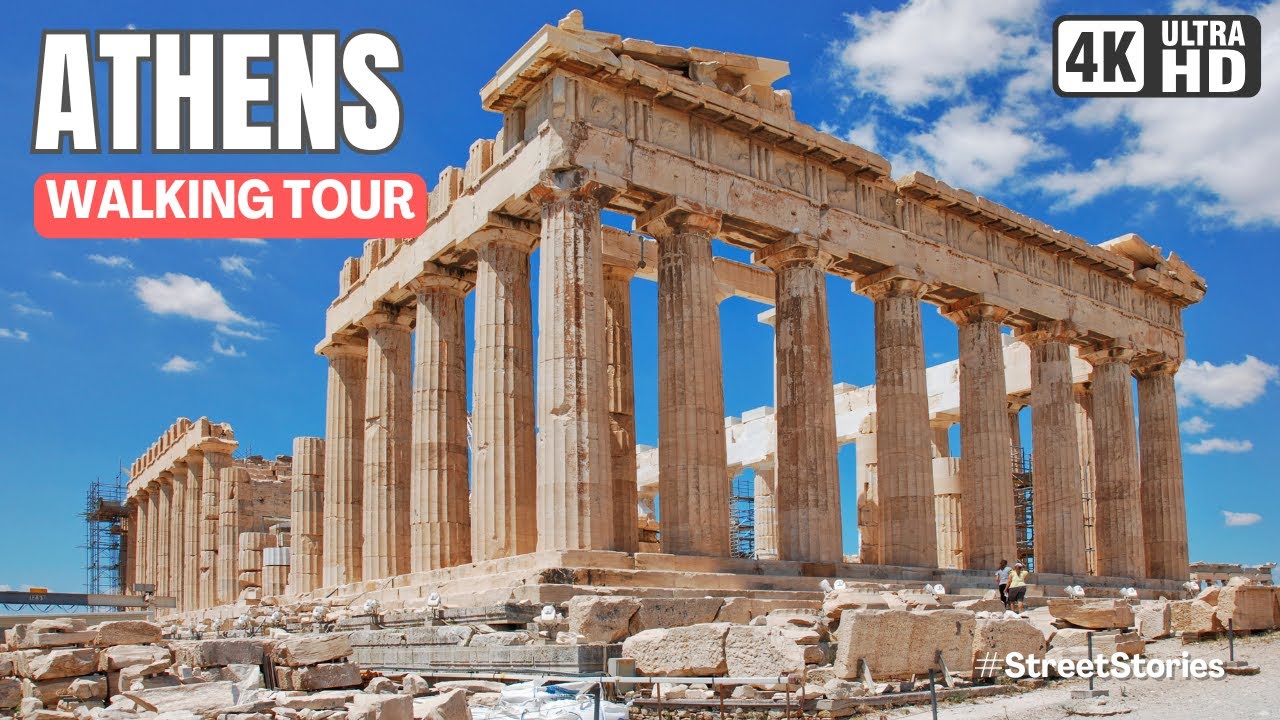 ATHENS, GREECE. A Walking Tour Through History and Culture. Natural City Sounds & Vibes.