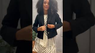 Vídeo Casaco de Lã Curto Cor Preto Malise