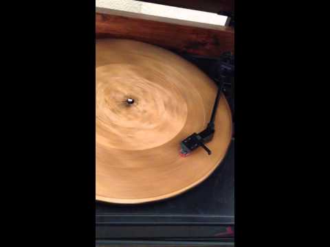 Laser-cut wooden record