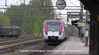 preview picture of video 'Tågkompaniet EMU Regina trains 9008, 9024 and 9025 at Frövi station, Sweden'