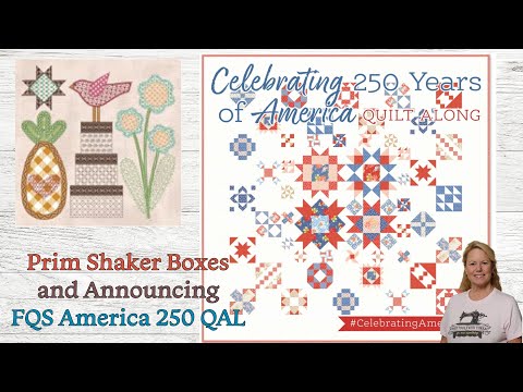 Prim Block 9 Shaker Boxes, #FQS America 250 QAL, the Stitchuation Room, 1-19-26