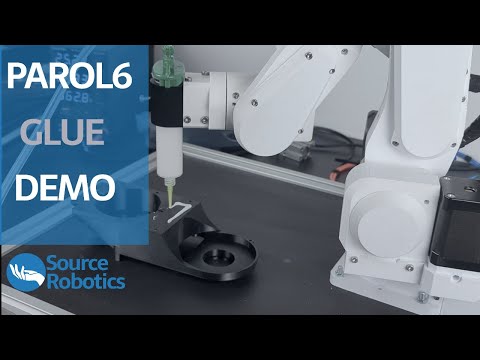 PAROL6 robotic arm 3D printed - glue dispensing