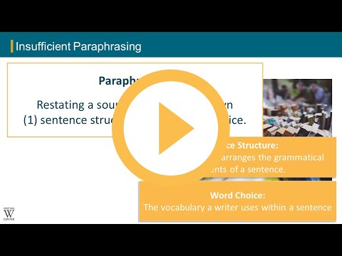 Walden University Writing Center: Patchwork Paraphrasing