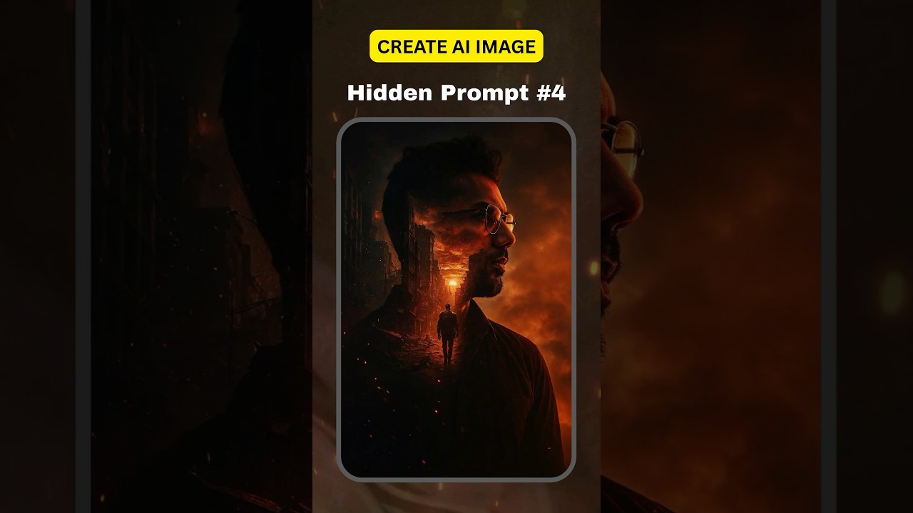 Double Exposure AI Art: A Man & A Burning City | Cinematic #ai #photography #prompt #trending