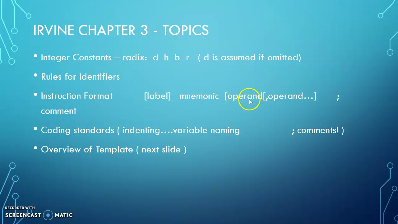 CSIT 256 Chapter Overview Irvine Ch 03