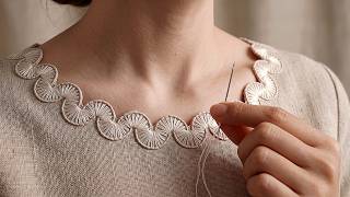 Easy Hand Embroidery for Clothes | Beginner Neck Design