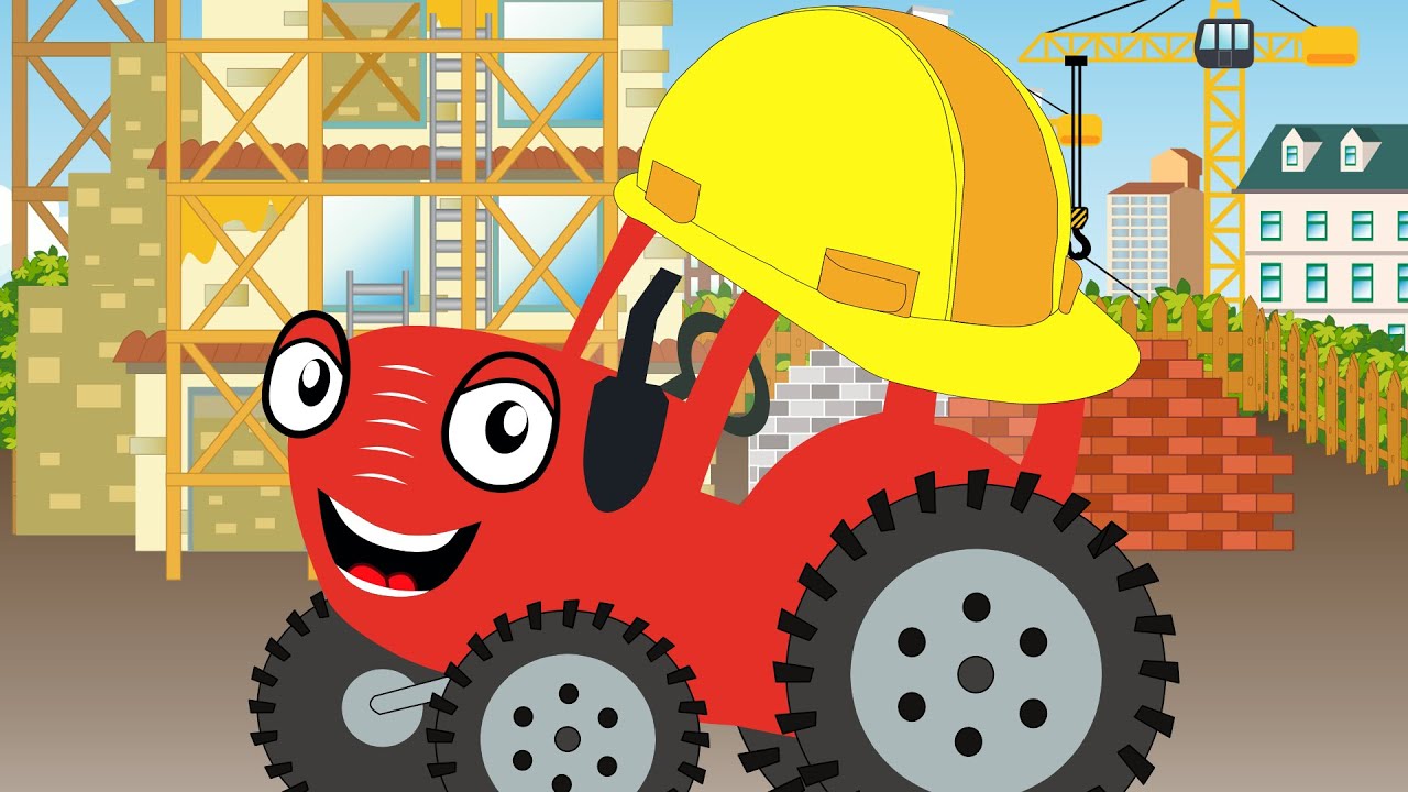 Строительные машинки - Тыр тыр трактор на стройке Песенки для детей
