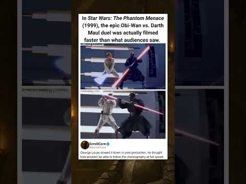 In Star Wars: The Phantom Menace (1999), the epic Obi-Wan vs. Darth Maul duel was actually filmed