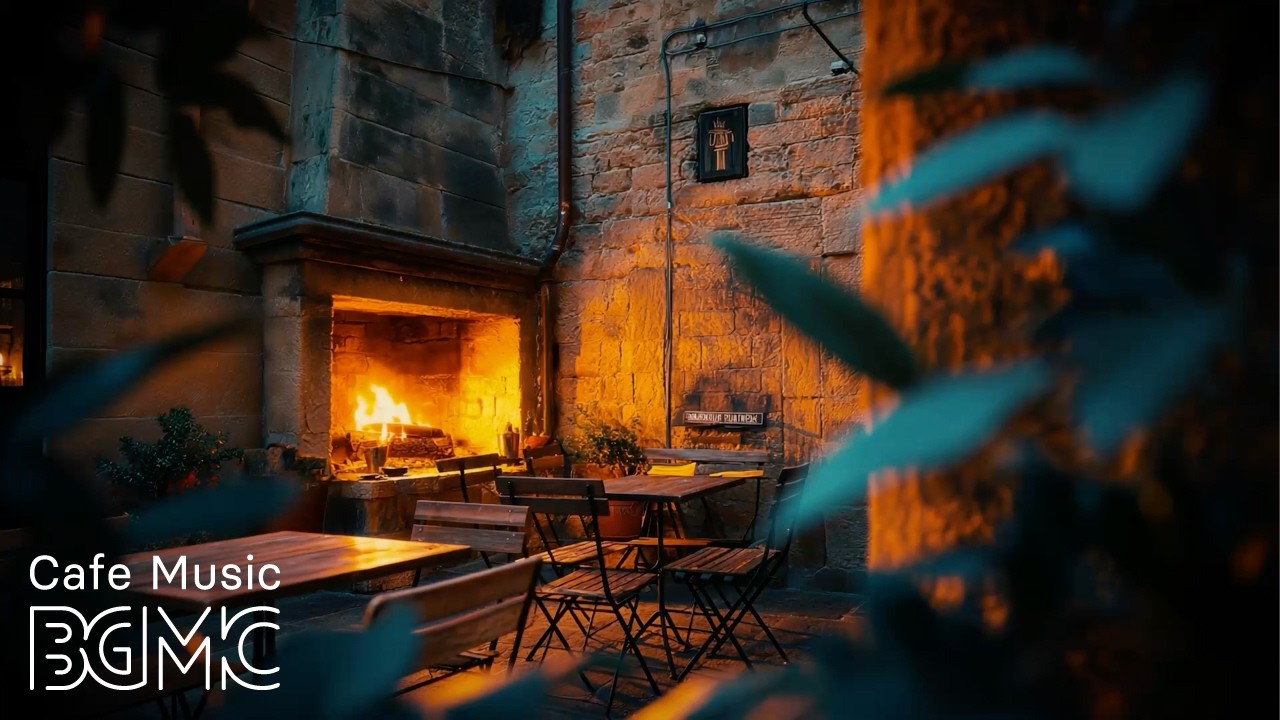 Slow Coffee — Cozy Stone Cafe Hearth Jazz ☕ Smooth Piano & Slow Bossa Nova for Late Night Work