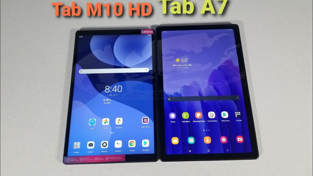 Lenovo Tab M10 HD vs Samsung Tab A7 speed test