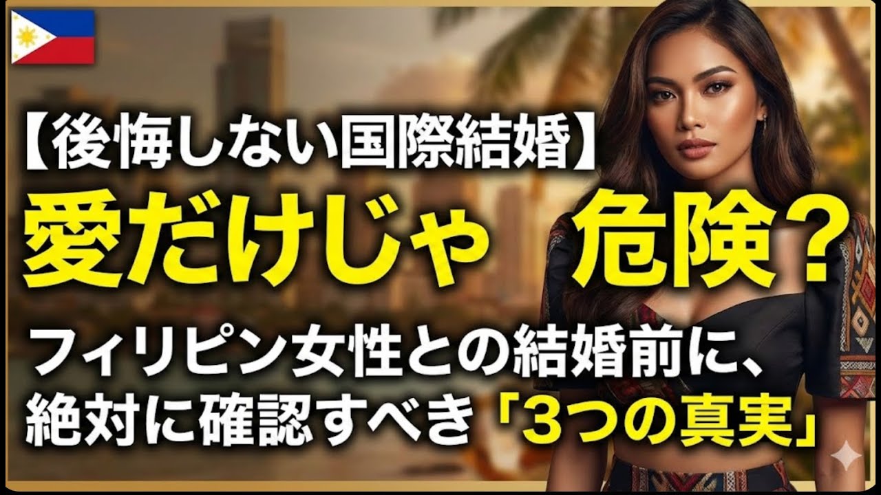 フィリピン女性と結婚する前に１００％確認をしておかないとダメな３つのこと YouTubeサムネイル