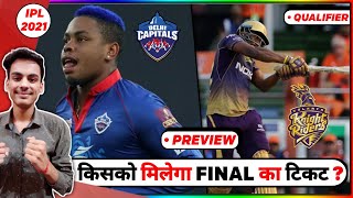 QUALIFIER 2 - DC vs KKR PREVIEW || Win Prediction, Playing 11, Stats | Russell, Pant, Stoinis
