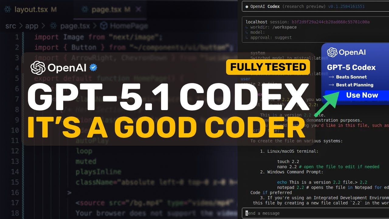 GPT-5.1 Codex (Fully Tested): This MODEL is ACTUALLY USEFUL! The best ALTERNATIVE to OPUS yet.
