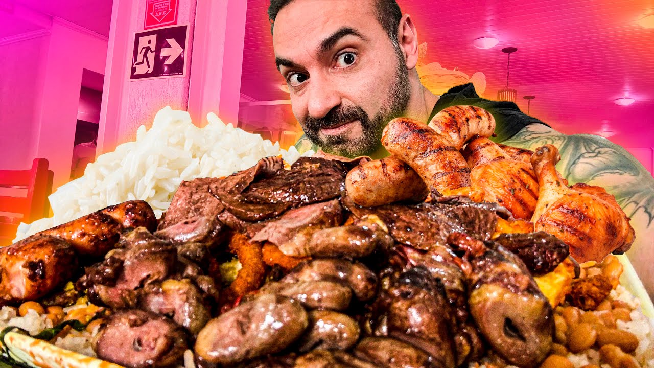 ALMOÇO com CHURRASCO!! BUGANDO o SELF-SERVICE!