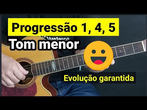 Progressão 1, 4, 5, em tom menor (exercício para aprender)